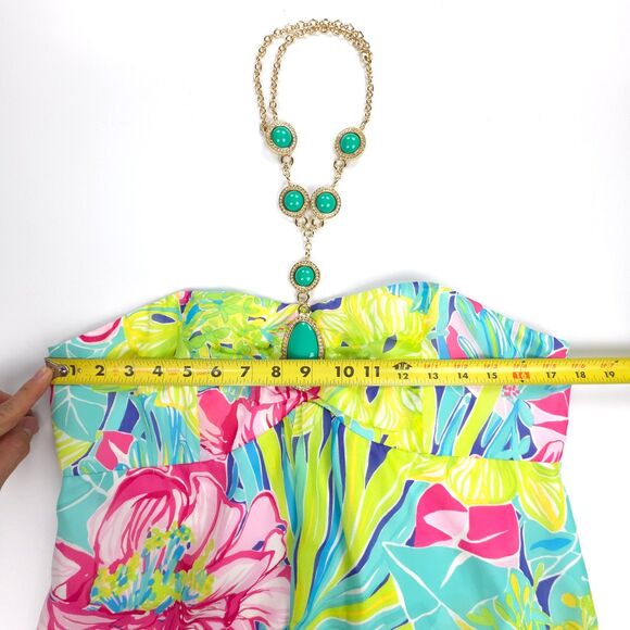 NWT Lilly Pulitzer Claudie Halter Maxi Dress Schooner Blue Silk Boho Resort 14 - Picture 6 of 11